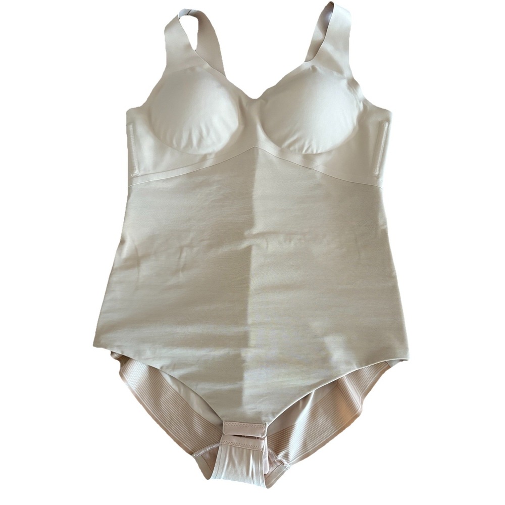 Honeylove Bodysuit Womens Large Nude Shapewear Sculpting Built-in Bra Slimming